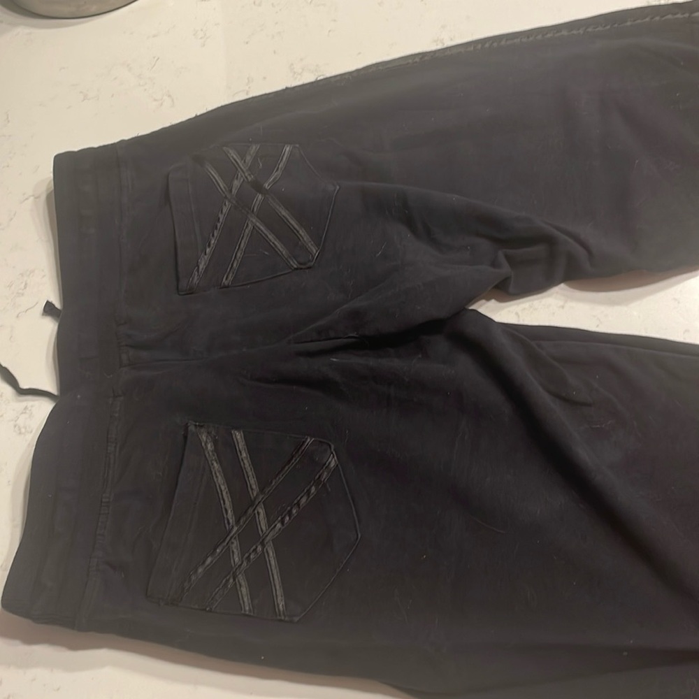 BCBG black embellished tie sweat pants